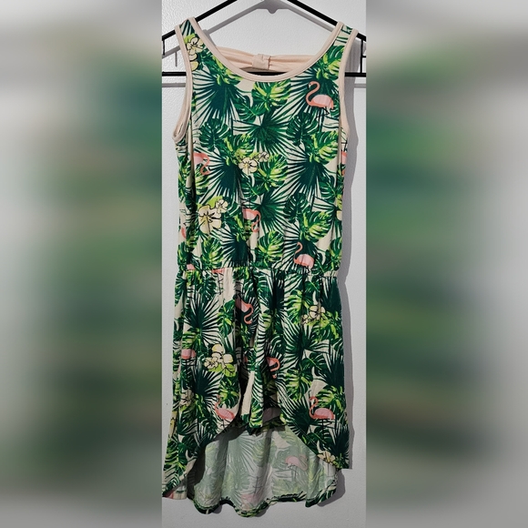 Other - Tropical Green Sleeveless Romper Shorts Dress Medium